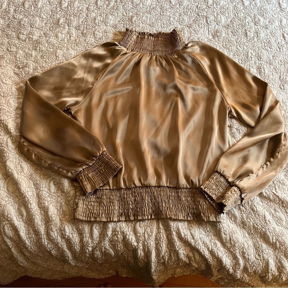 Vintage Walter Baker Smocked Neck Blouse